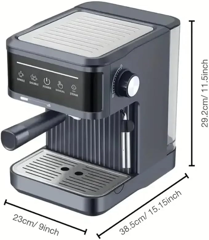 Automatic Coffee Machine 850W 20 Bar Adjustable Steam Wand