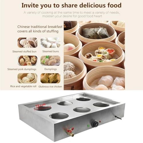 Desktop Steamed Buns Machine - Six-Hole 30-110C Dry Boiling Alarm