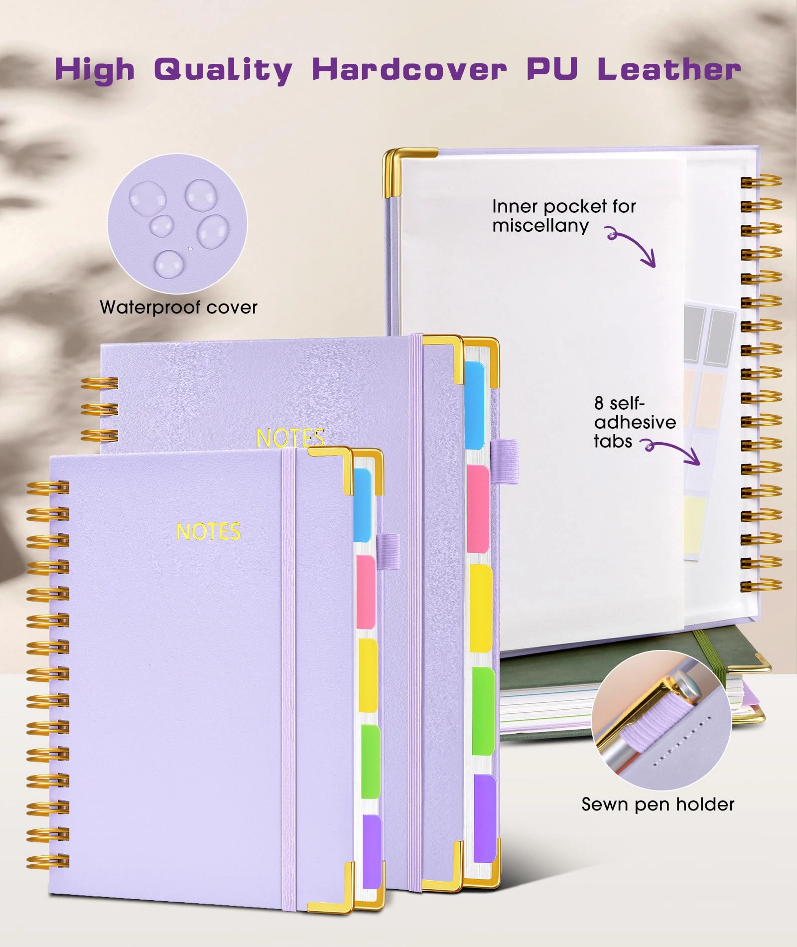 Hardcover Spiral Notebook A5 Spiral - Lined 300 Pages