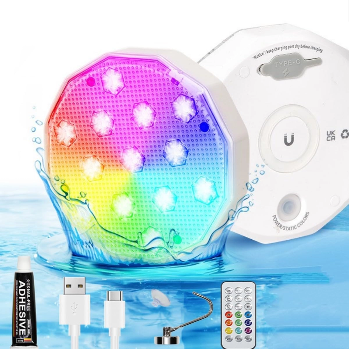 Juodkeo Pool Light - 2500mAh IP68 16 Colors RGB