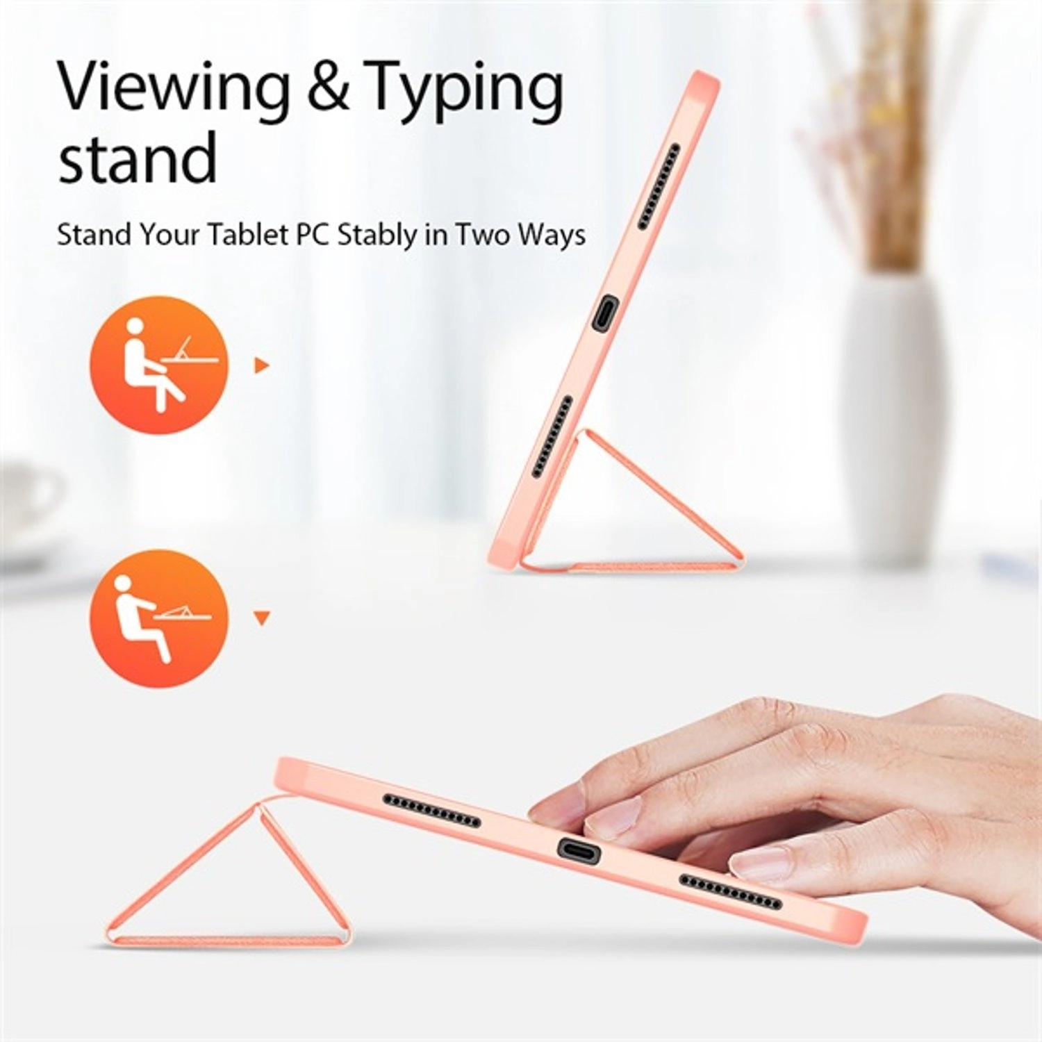 Folio Case with Pencil Holder and Wake/Sleep Function for iPad Air 4/5 10.9-inch