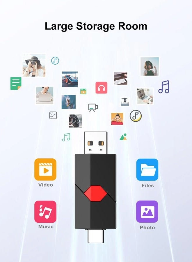 USB C Flash Drive - USB 2.0 Type-A + Type-C 64GB