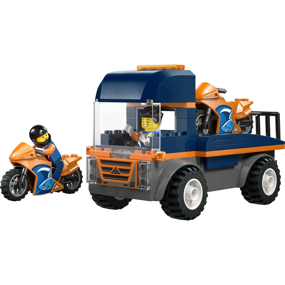 City Motorcycle Transporter - Flatbed Truck 2 Motorbikes (60491)