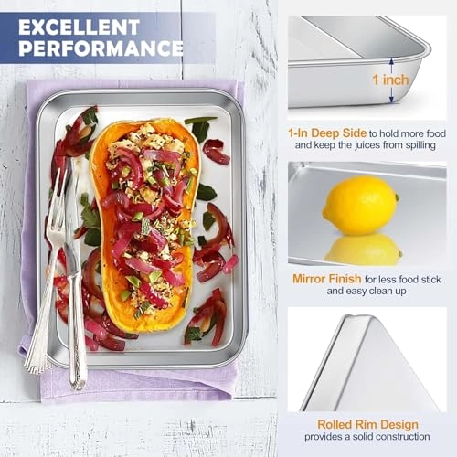 Toaster Oven Pan Tray + Baking Sheet + Cooling Rack