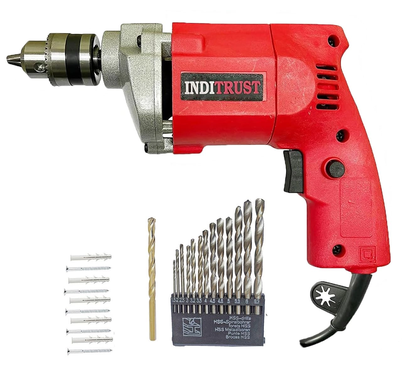 Inditrust Electric Drill - 350w 10mm RED