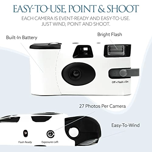 Disposable Cameras - 12 Pack White 35mm ISO 400 Pack