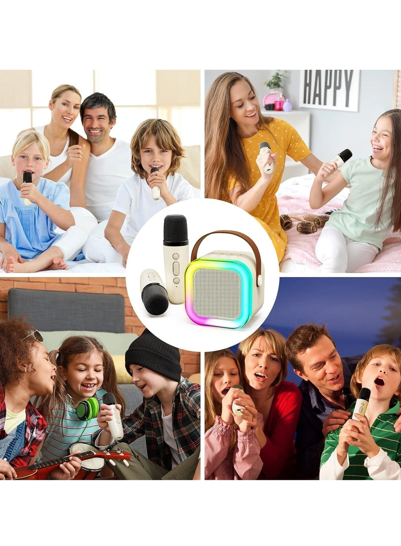 Mini Karaoke Machine - Two Wireless Microphones