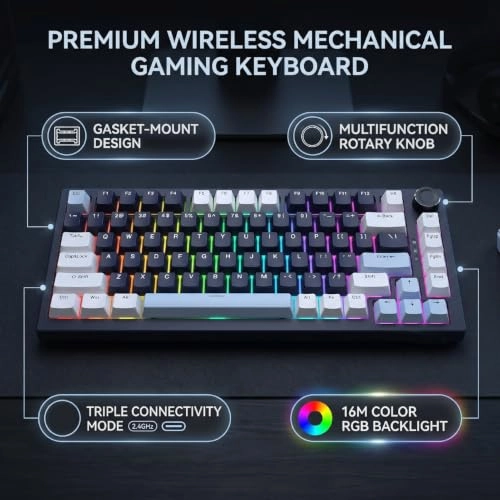 Wireless Mechanical Keyboard - Bluetooth 2.4G Wired