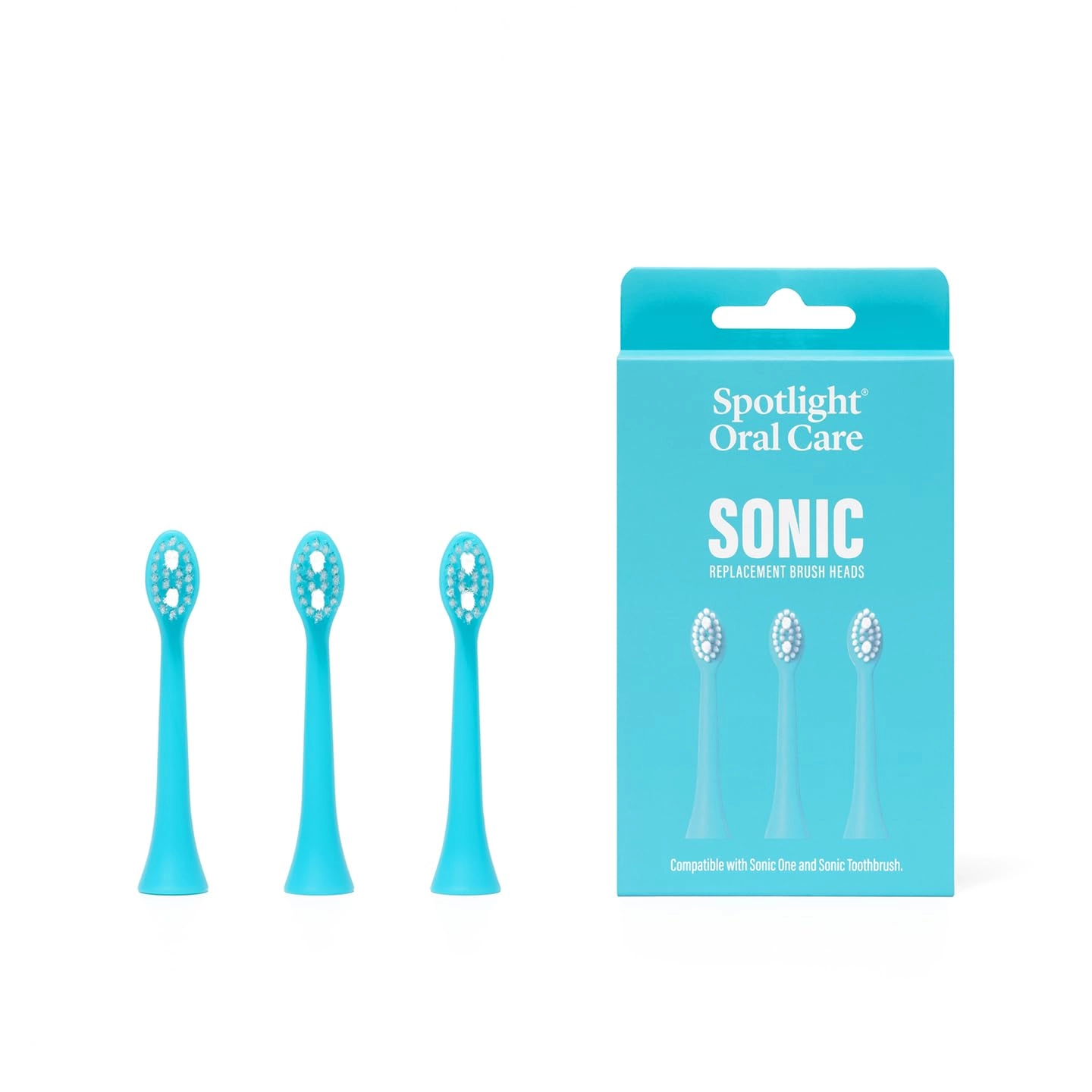 Spotlight Oral Care Sonic Toothbrush Replacement Heads - 3 count Blue