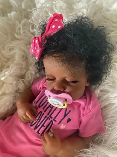 Reborn Baby Doll - 20 Inch Silicone Dark Skin Gift Box
