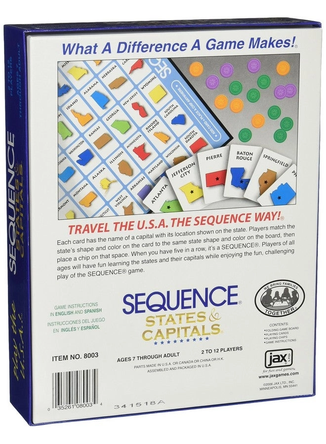 Jax Sequence States and Capitals - English & Arabic