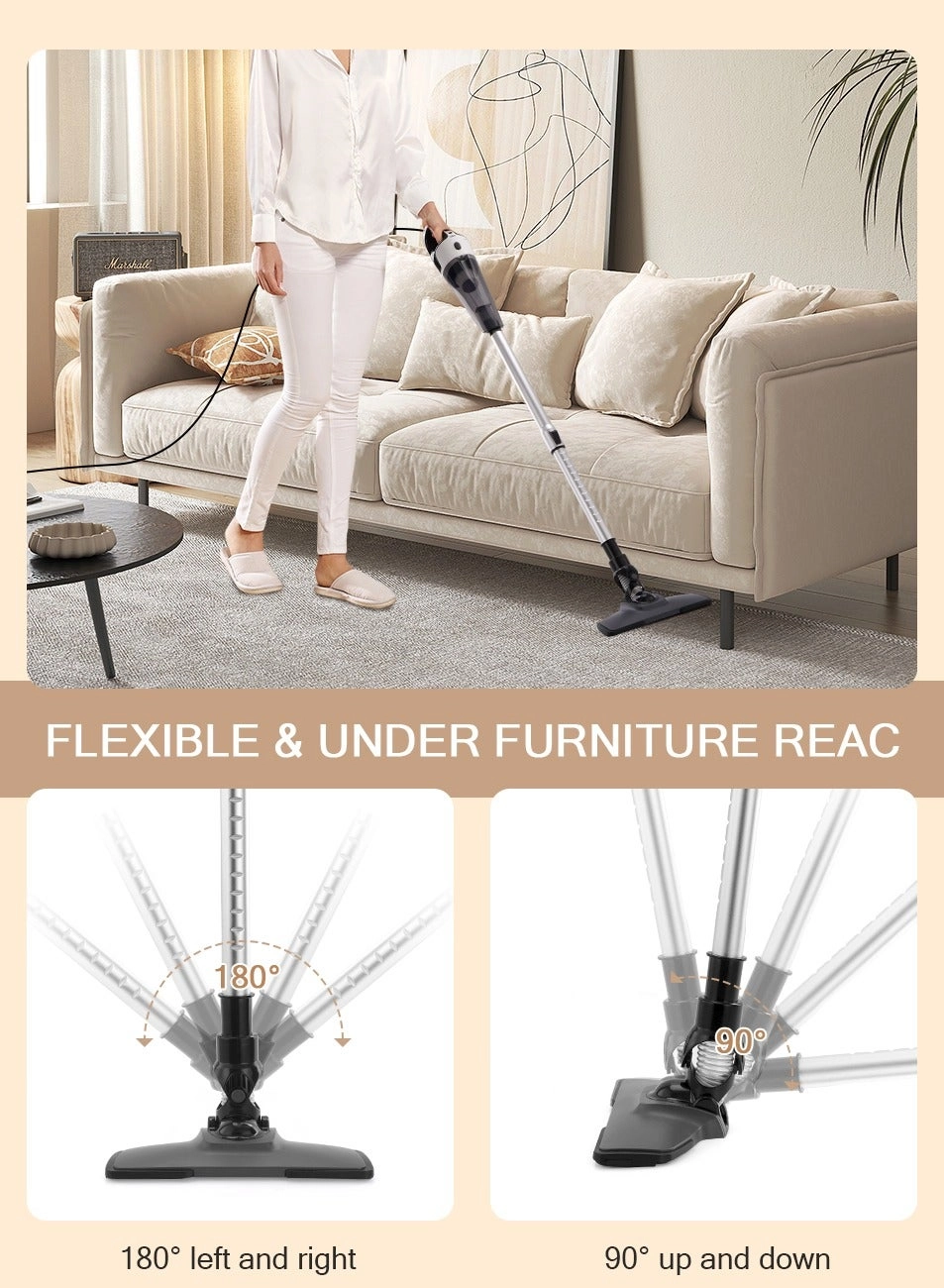 Corded Stick Vacuum Cleaner - 2-in-1 Handheld