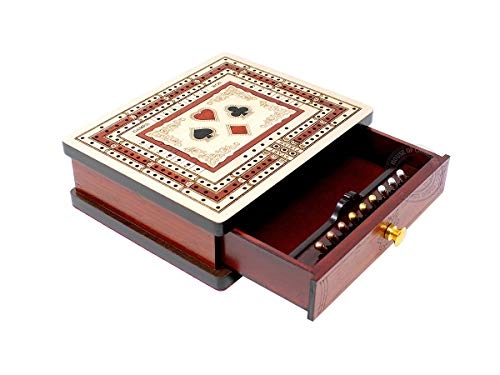 3 Track Non-Continuous Travel Cribbage Board - 60 Points White Maple Inlay Bloodwood