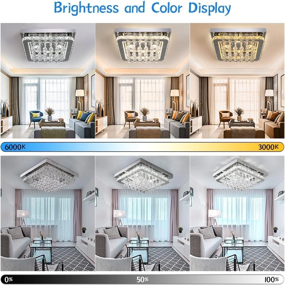 Crystal Ceiling Light - 3000k-6000k Dimmable