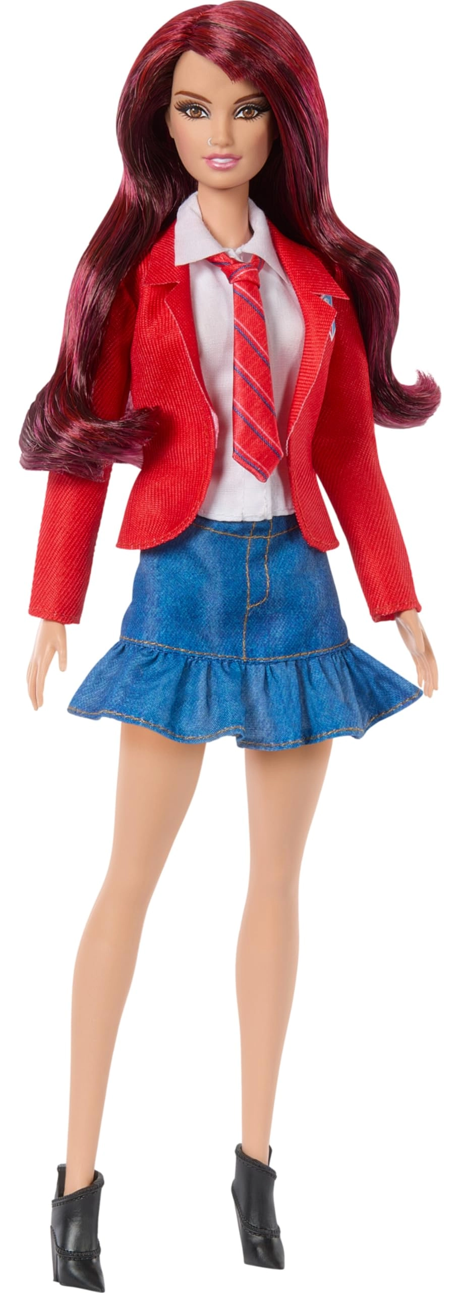 Barbie Roberta Doll - Plastic Long Red Hair Removable School Uniform Ages 3+