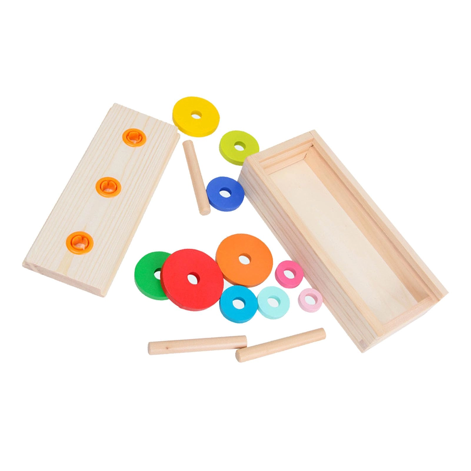 EMUKOEP 10 Ring Wooden Tower Puzzle Game - 18 months 1 pieces