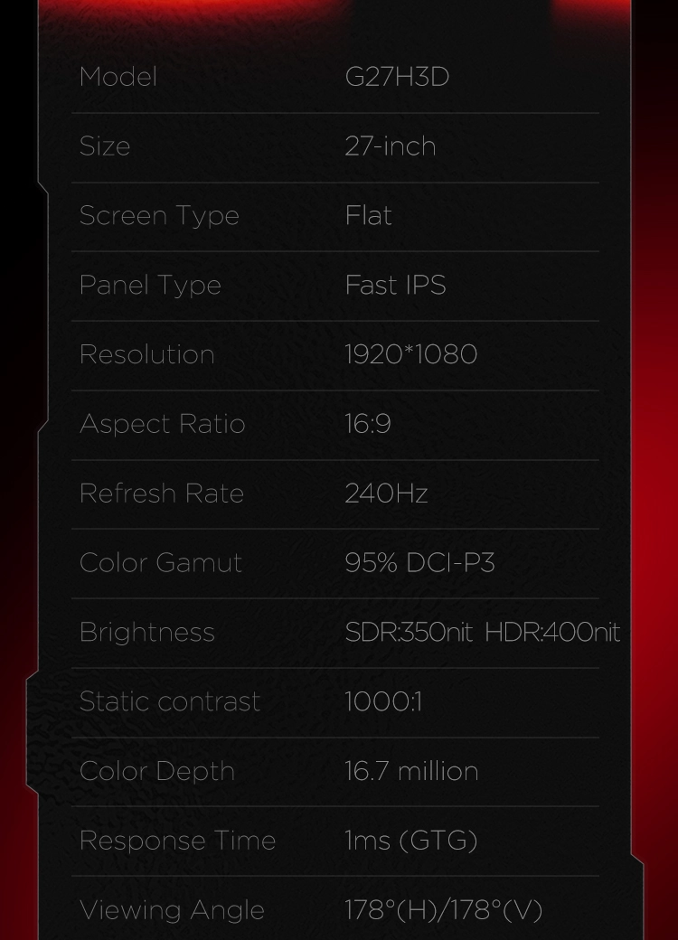 G27H3D - 27 inch 1920 x 1080