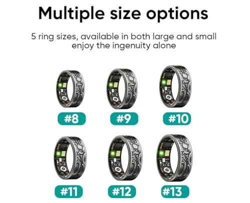 Smart Health Ring - Size 9 Black 7 Day Battery