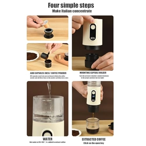 Portable Electric Espresso Machine - 2-IN-1 USB-C LCD Self-Heating