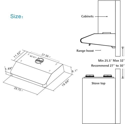 Under-Cabinet Range Hood - 700CFM 30 inch