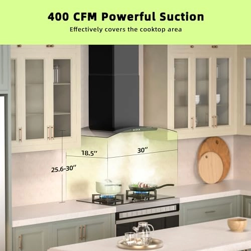 Wall Mount Range Hood - 400 CFM 30 inch