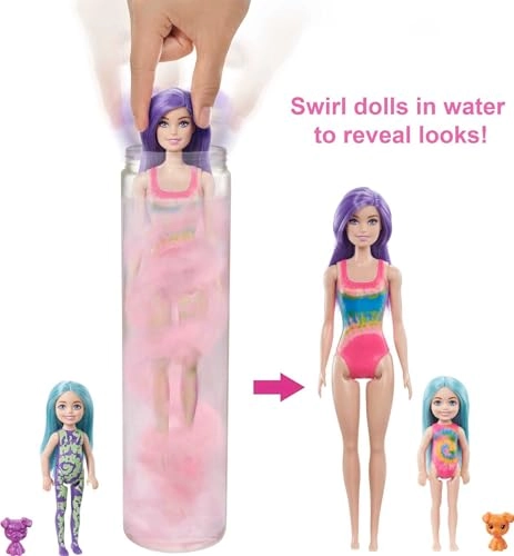 Barbie Color Reveal Tie-Dye Fashion Maker - 2 Dolls 53 Pieces Ages 48+ Gift Set