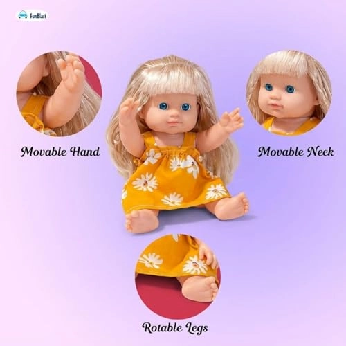 Beautiful Girl Doll - 17 cm Silicone White Dress