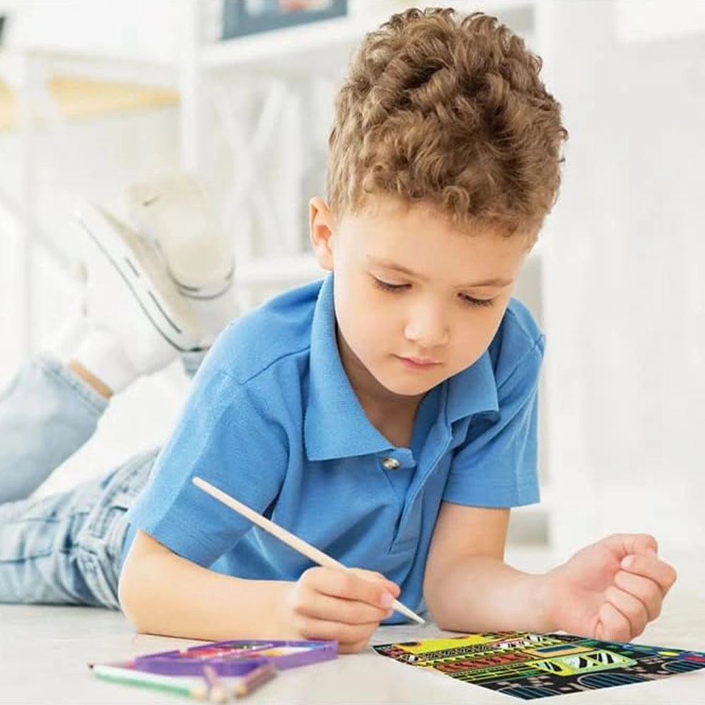 Scratch Art Kit - 8 pieces wooden pen