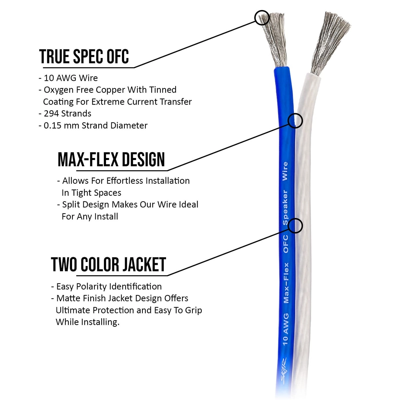 10 Gauge Elite Audio Speaker Wire - 30 Feet