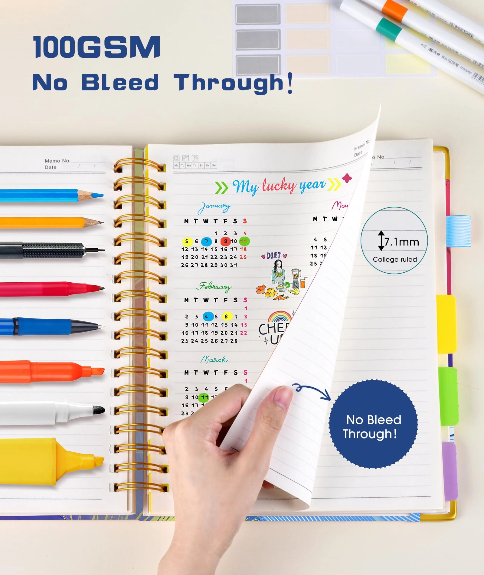 Spiral Notebook Large Hardcover - Lined 150 Sheets