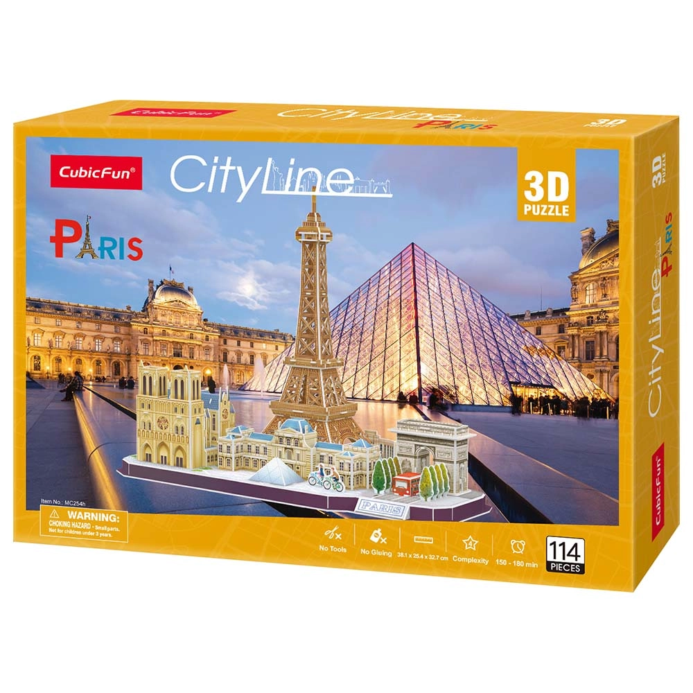 CubicFun City Line Paris 3D Puzzle (ALGT-MC254H) - 114 pcs