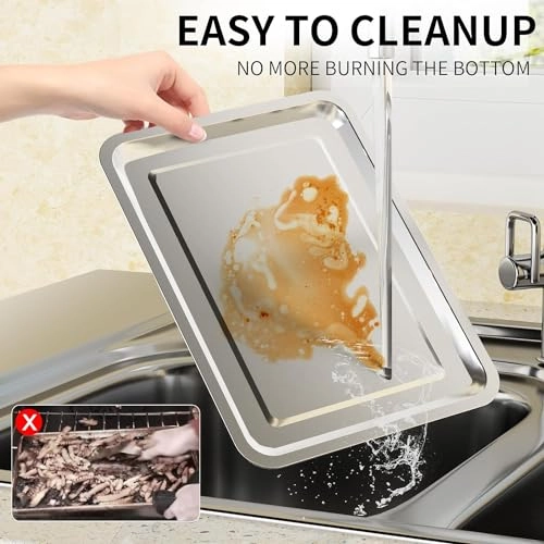 Air Fryer Basket - Stainless Steel + Pan + Parchment Papers - 30PCS