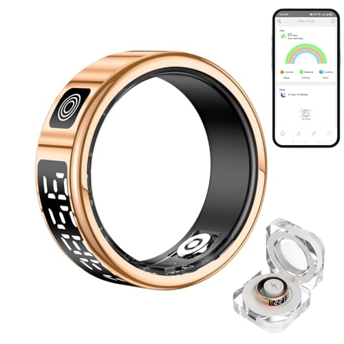 Smart Fitness Ring - LED Display IP68 Silver Size 9