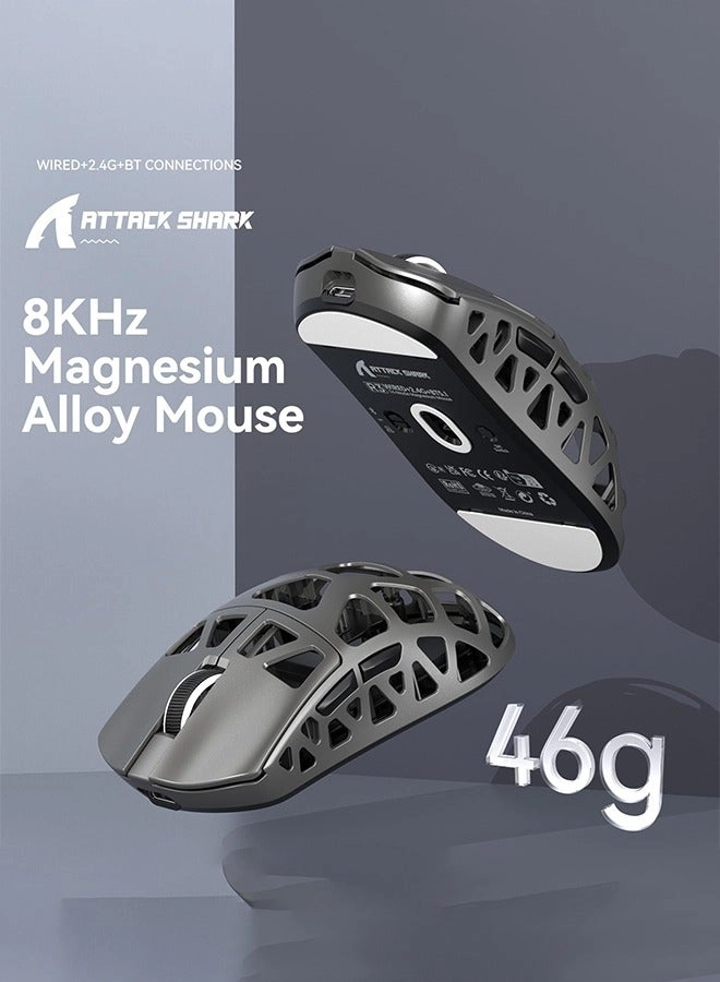 R3 Superlight 46g Magnesium Alloy Gaming Mouse - 2.4Ghz Bluetooth USB