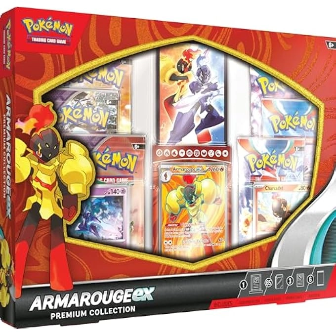 Pokmon Armarouge EX Premium Collection - 6 Booster Packs 65 Card Sleeves