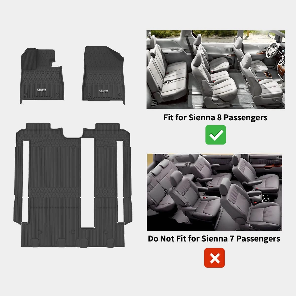 Floor Mats & Cargo Liner - Toyota Sienna 2021-2026 Front, Rear