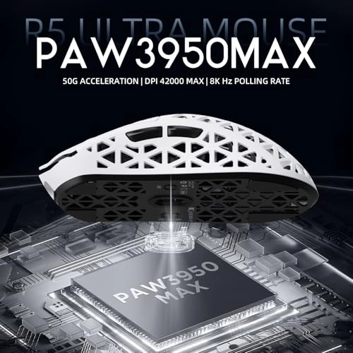 R5Ultra 8K Carbon Fiber Gaming Mouse - 2.4G Wireless Bluetooth USB