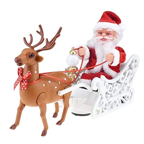 Santa Claus Doll Elk Sled Toy 30 cm Music