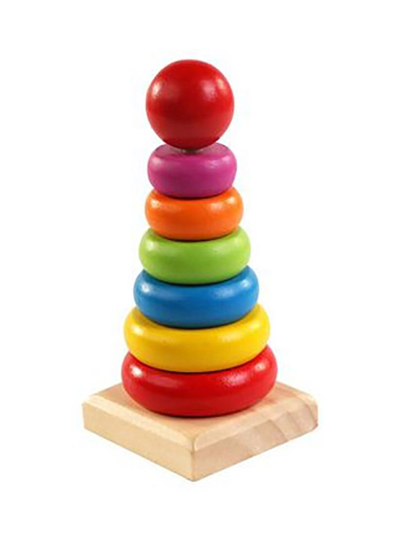 AMF Tech Wooden Jenga Rainbow Tower Ring