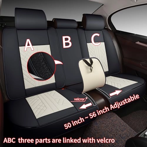 01SP-C7 - Rear Seat White and Black Faux Leather