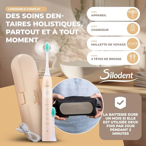 Sonic Toothbrush - 40,000 vibrations per minute 5 Programs Travel Case