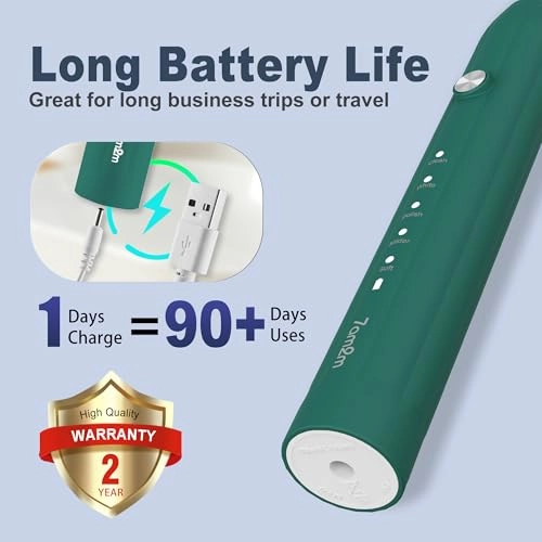 Sonic Electric Toothbrush - 6 Brush Heads 90-Day Battery