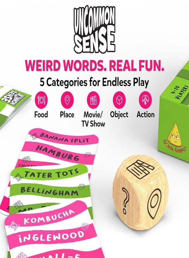 Uncommon Sense - 148 Game Cards, 1 Wooden Die, an Instruction Manual Ages 10, 11, 12 and Up