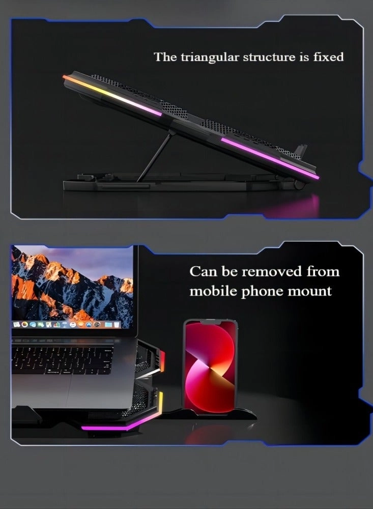 Gaming laptop cooling pad - 6 fans 12-21-inch