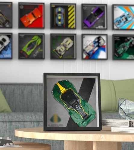 Display Wallboard - 8.08x8.08 inches for Lego Speed Champions Lotus Evija 76907 Race Car