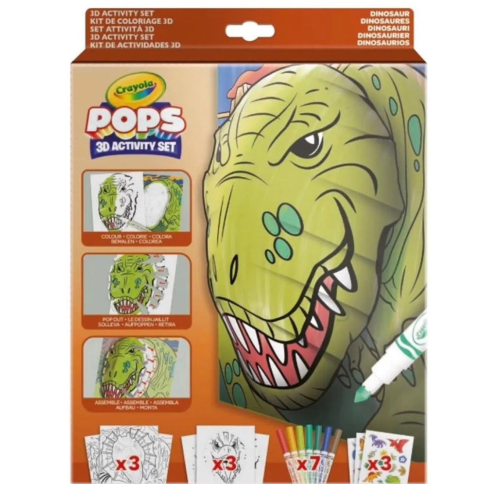 Pops 3D Dinos - 7 washable markers