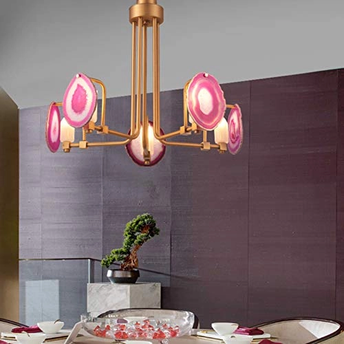 G9 Nordic Light Luxury Wind Agate Pendant Lamp - Purple agate stone 8