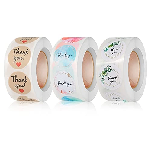 Thank Your Stickers - 1500PCS 1"