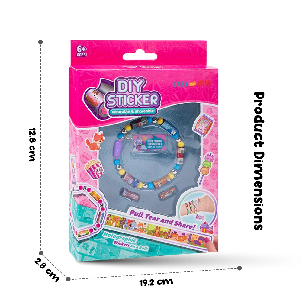 DIY Wearable & Shareable Bracelet & Sticker Craft Kit - Multicolor 1 bracelet 2 stickers