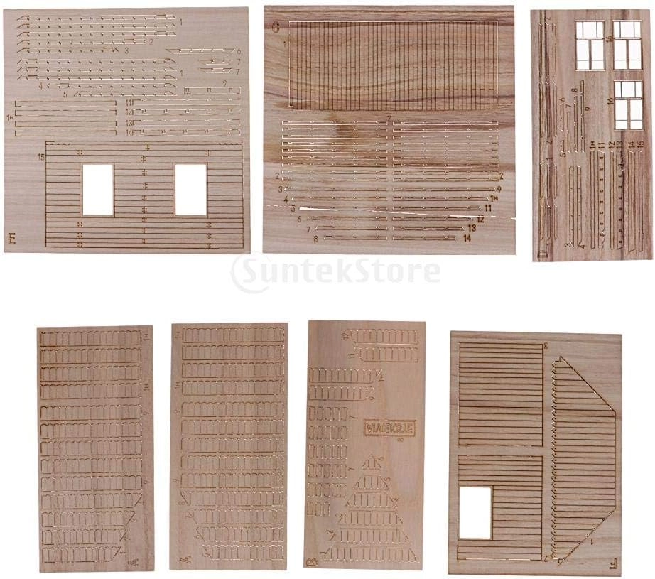 European House Ruin - 1:35 Wooden Unassembled